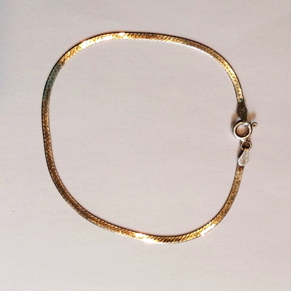 Jewelry - Vintage Sterling Silver 925 Stamped Flat Herringbone Bracelet